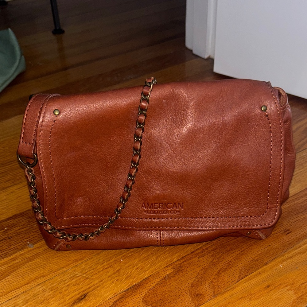 American Leather Crossbody Bag - Tan